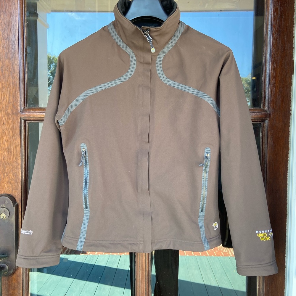 Mountain Hardwear conduit soft shell jacket. brown size s/p